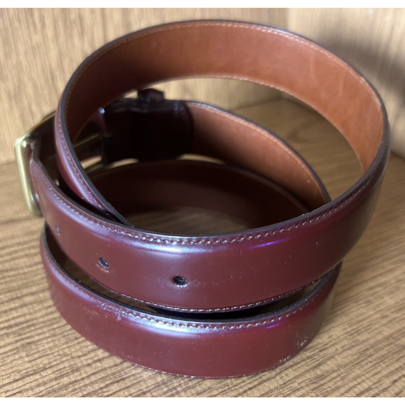Vintage Coach Cowhide Leather Belt Burgundy 40” 100cm 3931 Brass USA Made - Picture 4 of 11